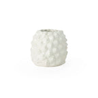 Snow colored 3D printed ceramic planter with a pineapple pattern, on a white background