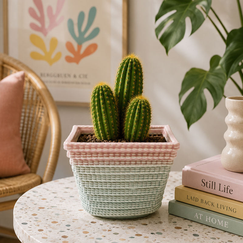 Planter - Square - Micro Scallop Pattern