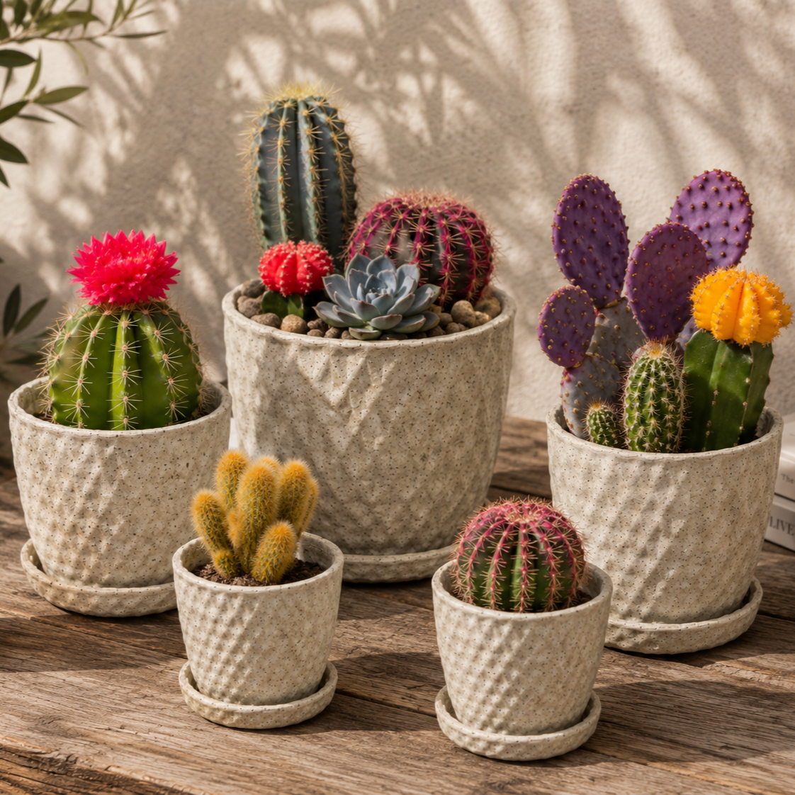 Planter - Diamond Pattern Speckled