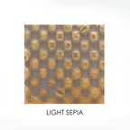 Textured square tile in light sepia color on a white background
