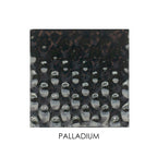 Metallic square tile with textured surface and 'Palladium' label on a white background