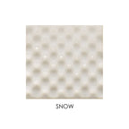 Textured white square with 'SNOW' label on a white background